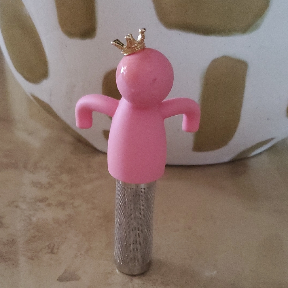 Pink Tea Infuser with Gold Crown
